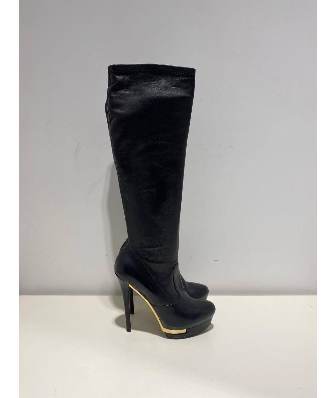 LE SILLA Черные кожаные сапоги, фото 4