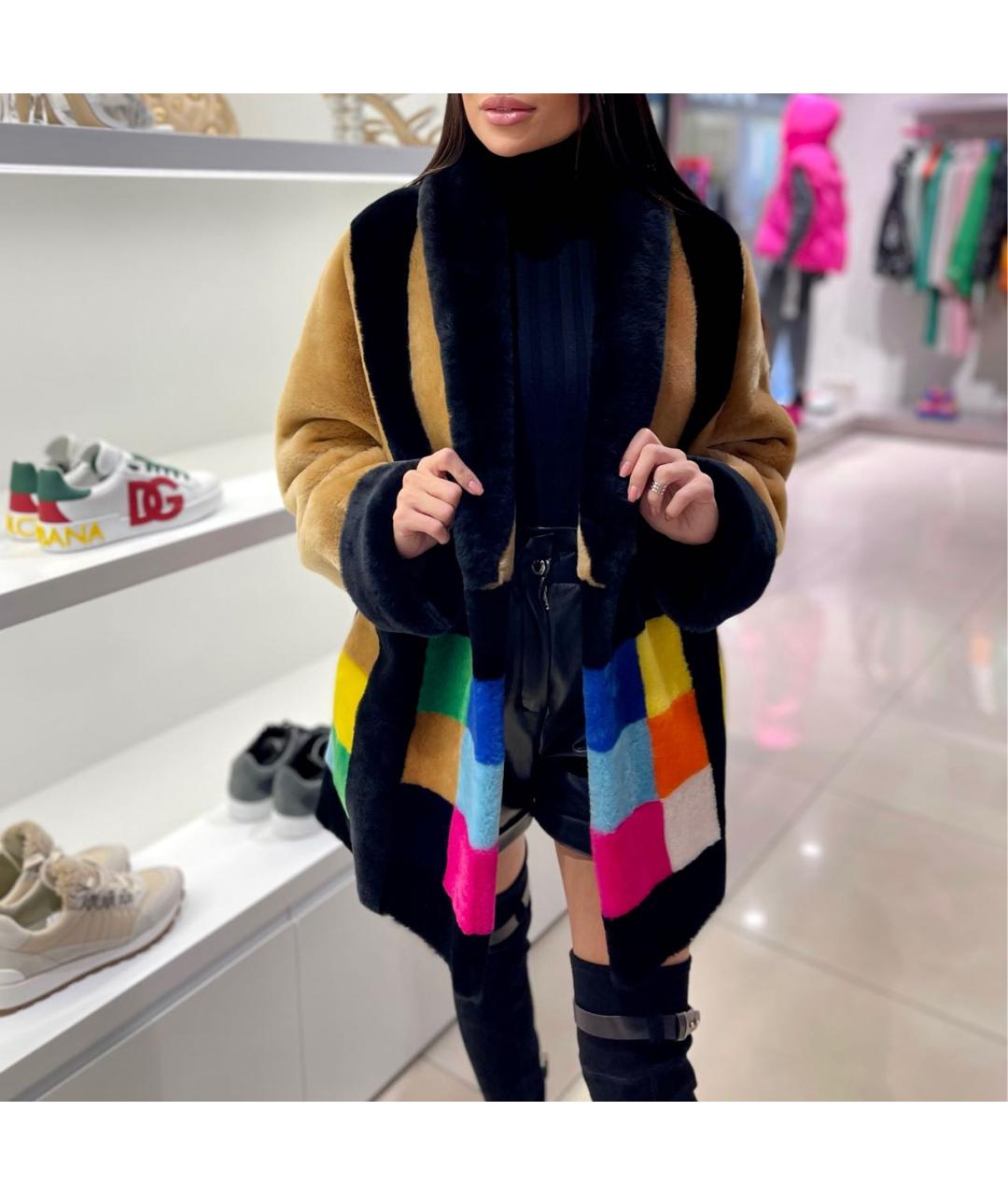 BLANCHA Коричневая меховая дубленка, фото 8