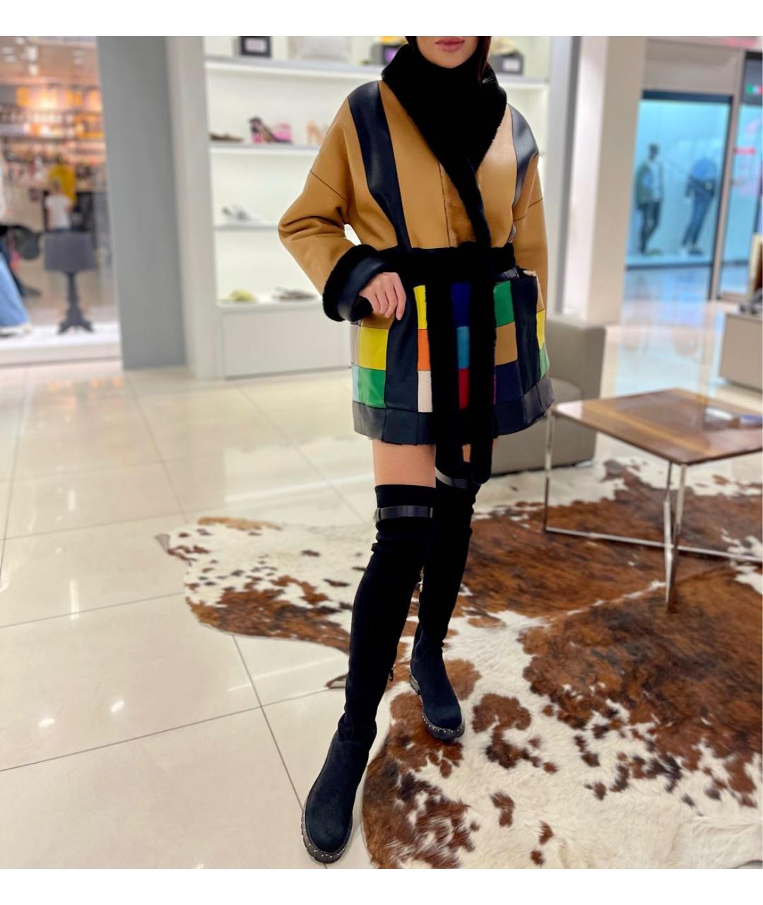 BLANCHA Коричневая меховая дубленка, фото 5