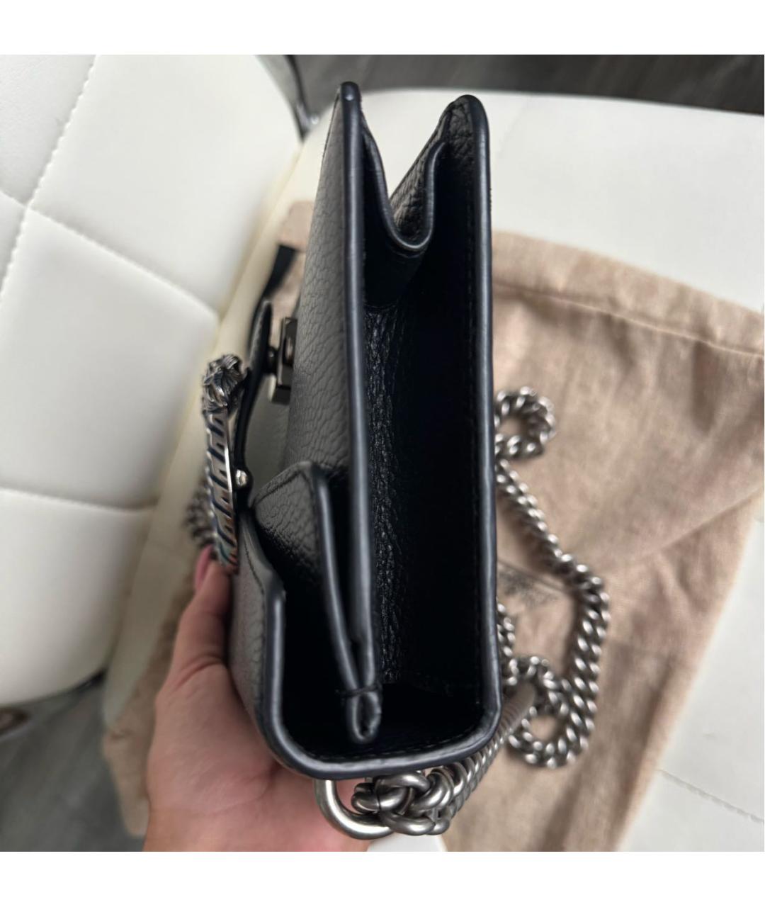 GUCCI Черная кожаная сумка через плечо, фото 2