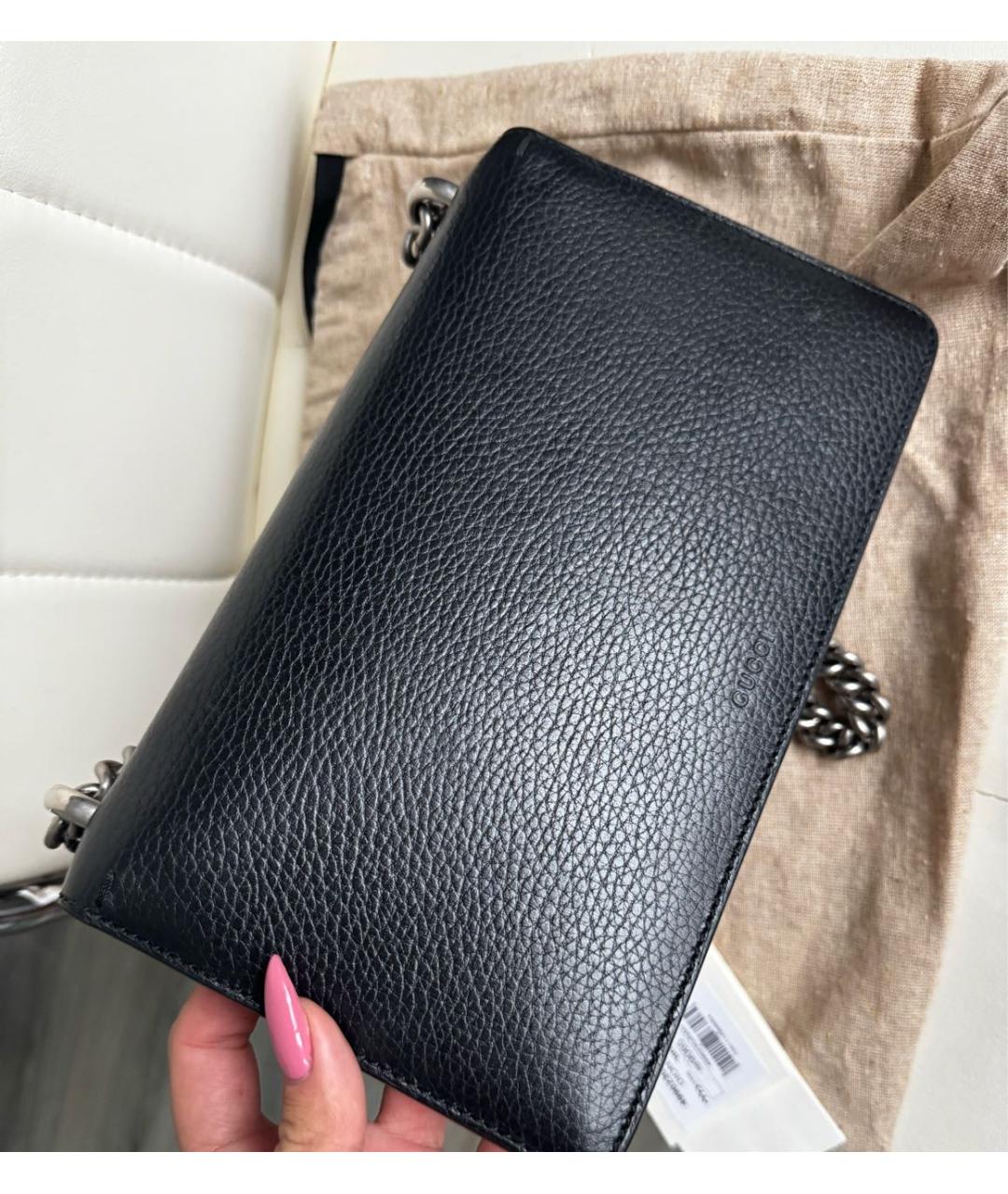 GUCCI Черная кожаная сумка через плечо, фото 3