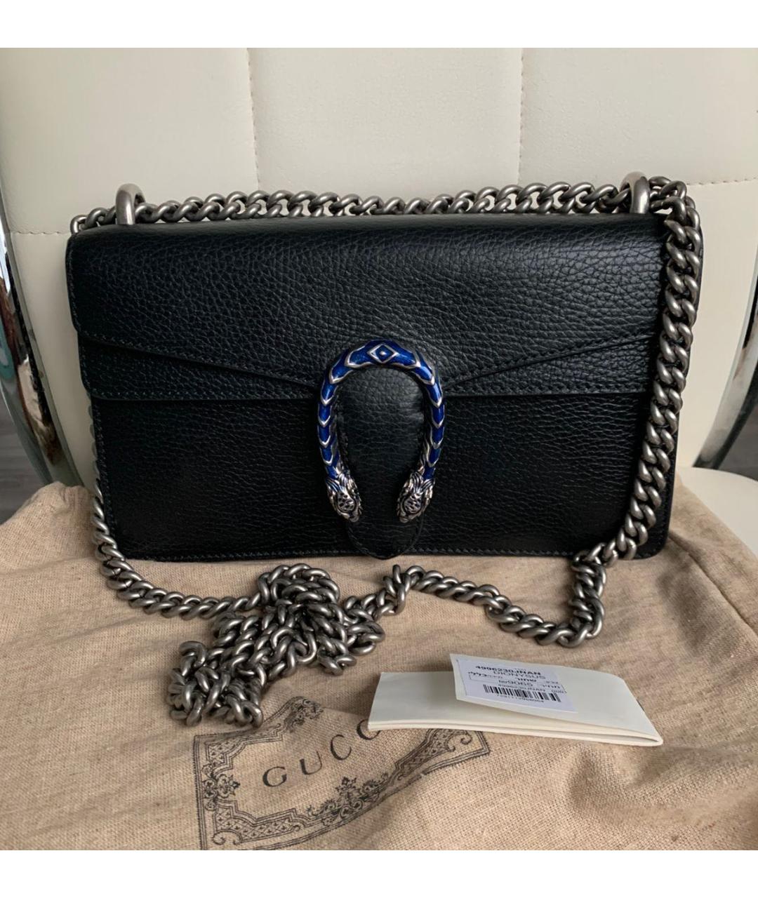 GUCCI Черная кожаная сумка через плечо, фото 9