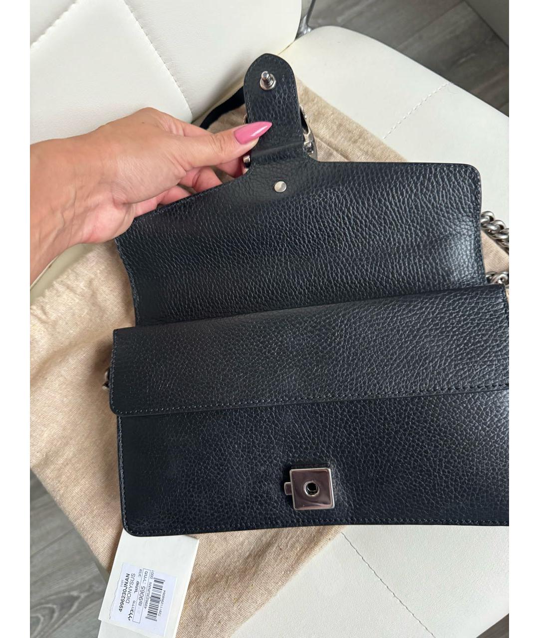 GUCCI Черная кожаная сумка через плечо, фото 5