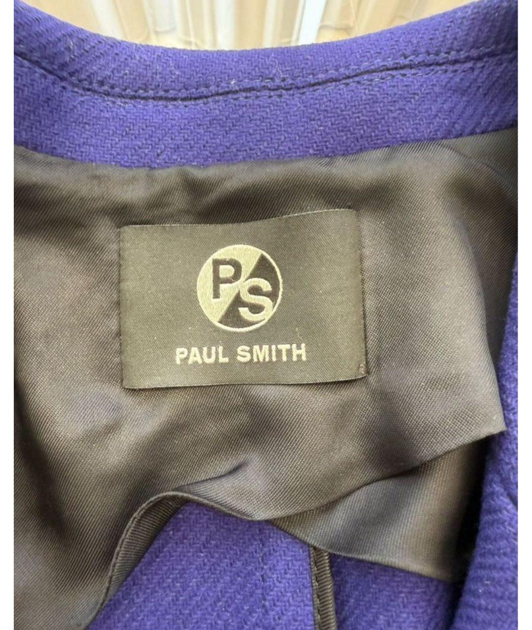 PAUL SMITH Фиолетовое шерстяное пальто, фото 4