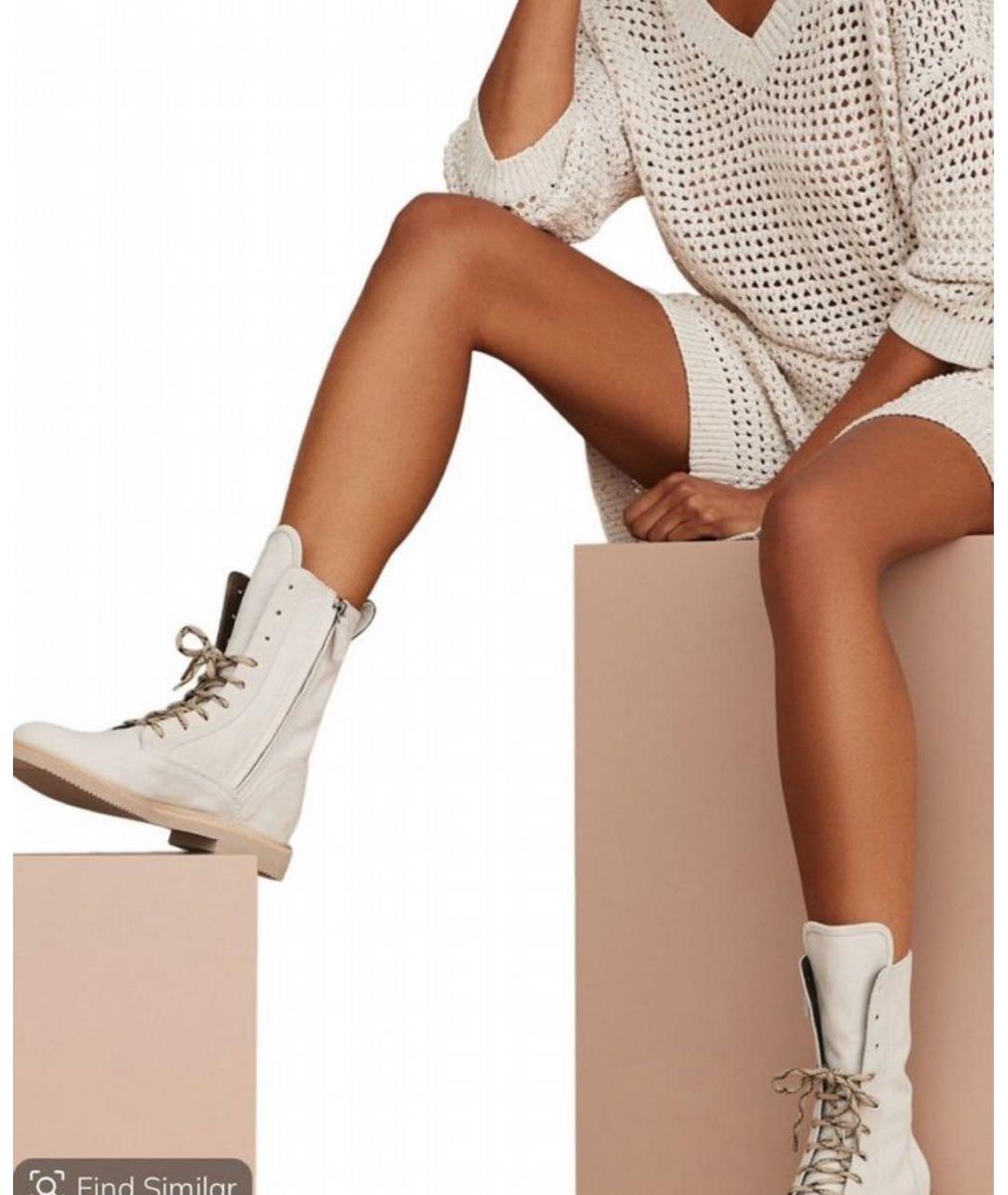 BRUNELLO CUCINELLI Бежевые текстильные ботинки, фото 6