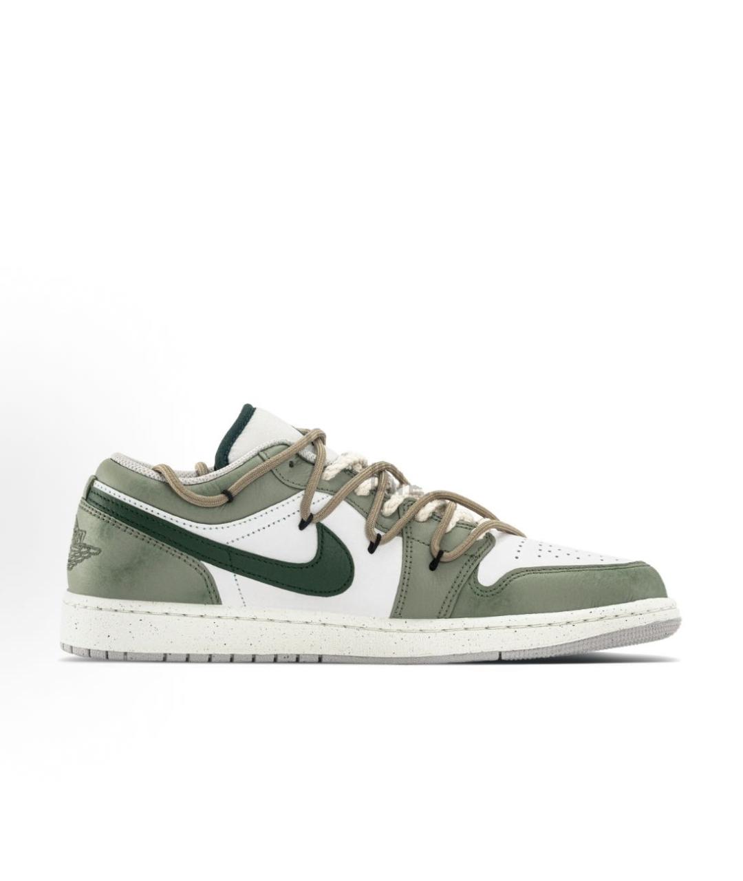 JORDAN Хаки кожаные низкие кроссовки / кеды, фото 8