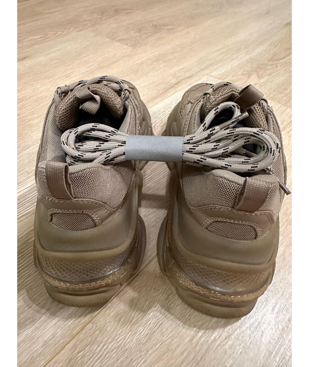 BALENCIAGA Бежевые кожаные кроссовки, фото 6