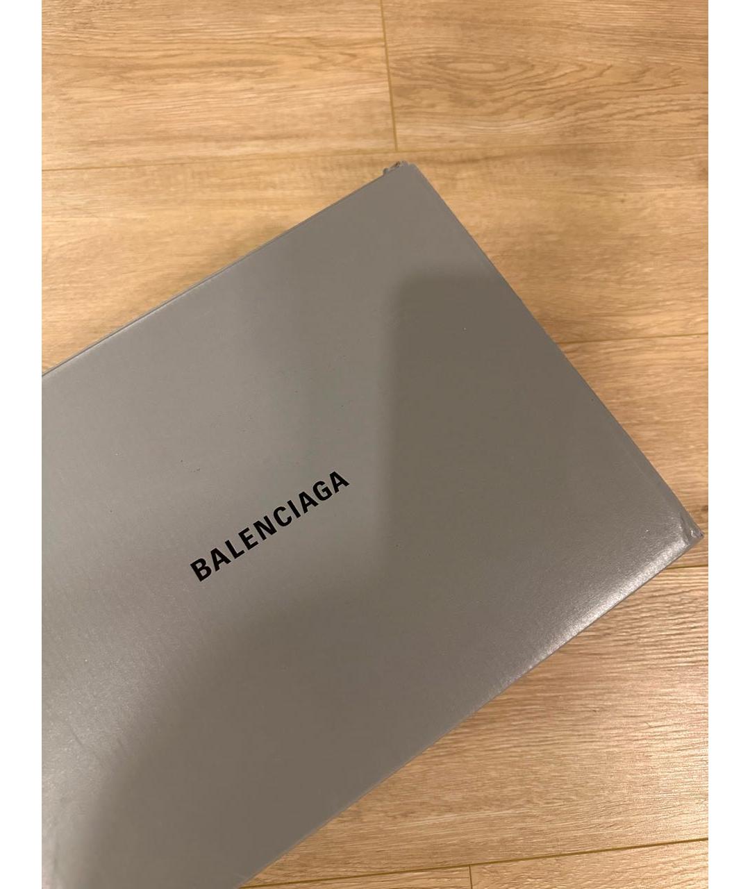 BALENCIAGA Бежевые кожаные кроссовки, фото 8