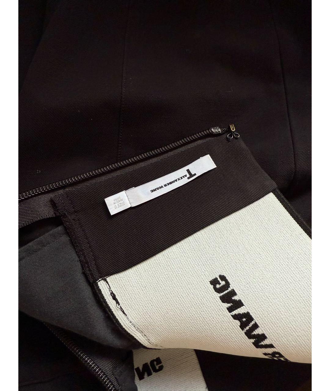 T BY ALEXANDER WANG Черная синтетическая юбка мини, фото 3