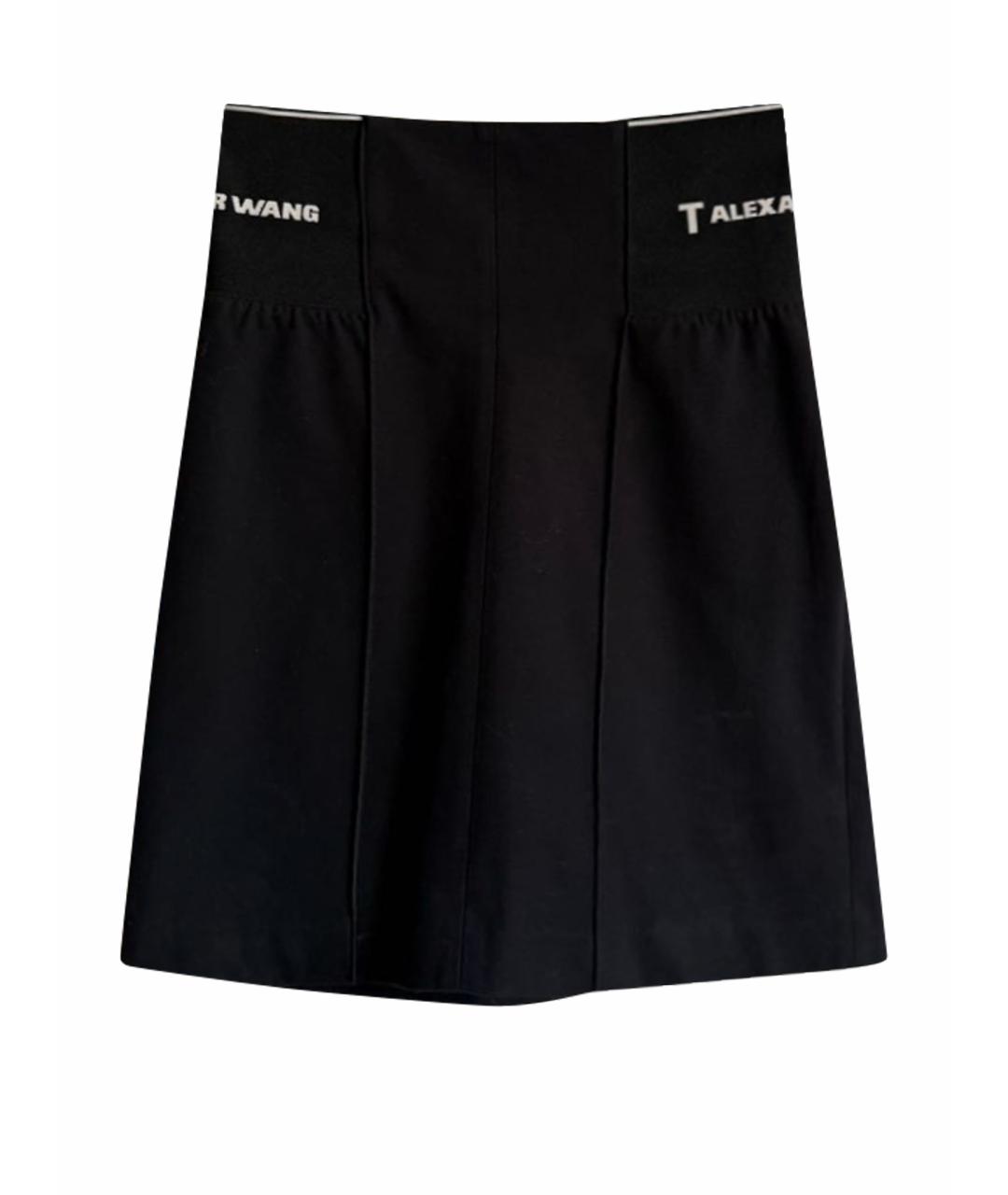 T BY ALEXANDER WANG Черная синтетическая юбка мини, фото 1