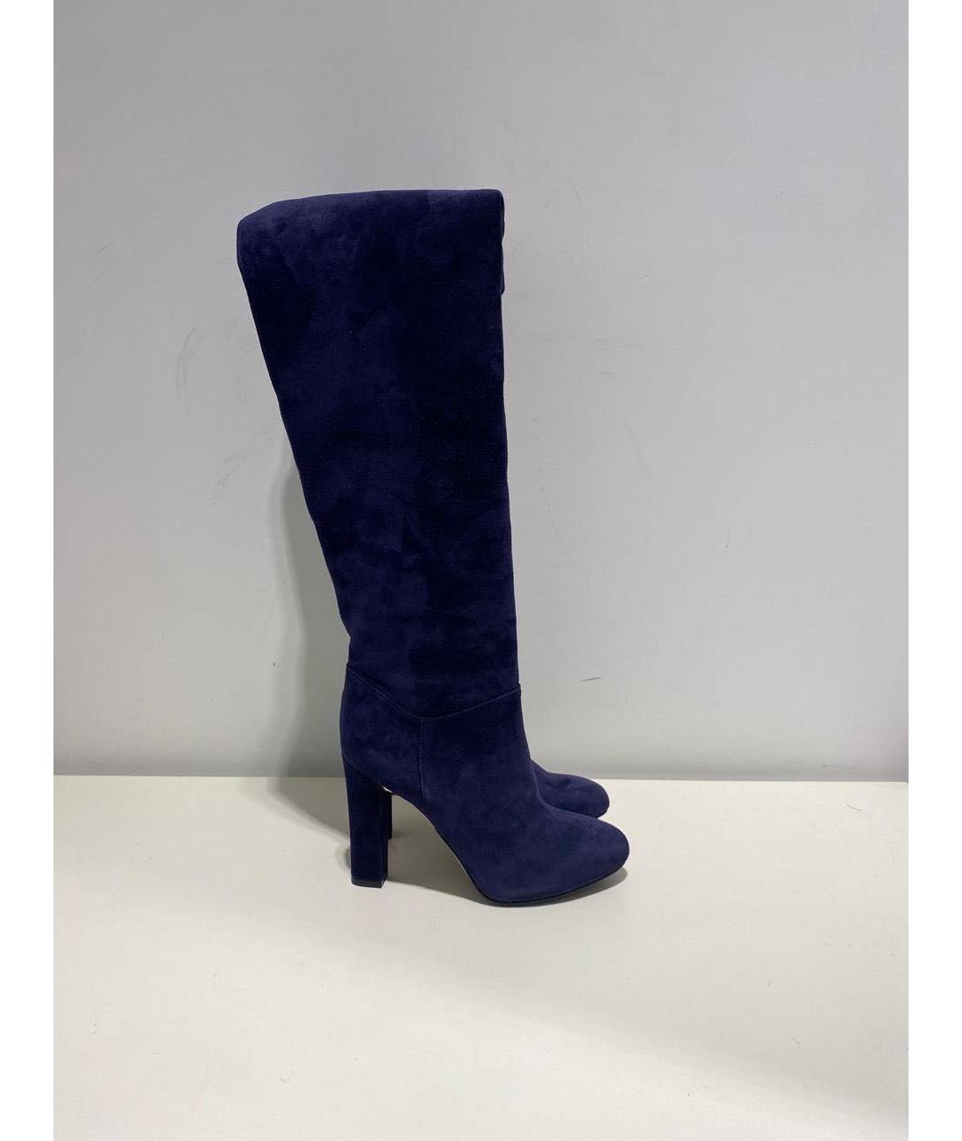 LE SILLA Темно-синие замшевые сапоги, фото 4