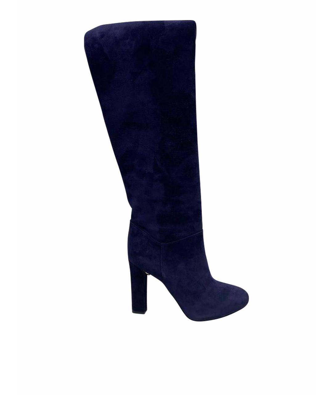 LE SILLA Темно-синие замшевые сапоги, фото 1