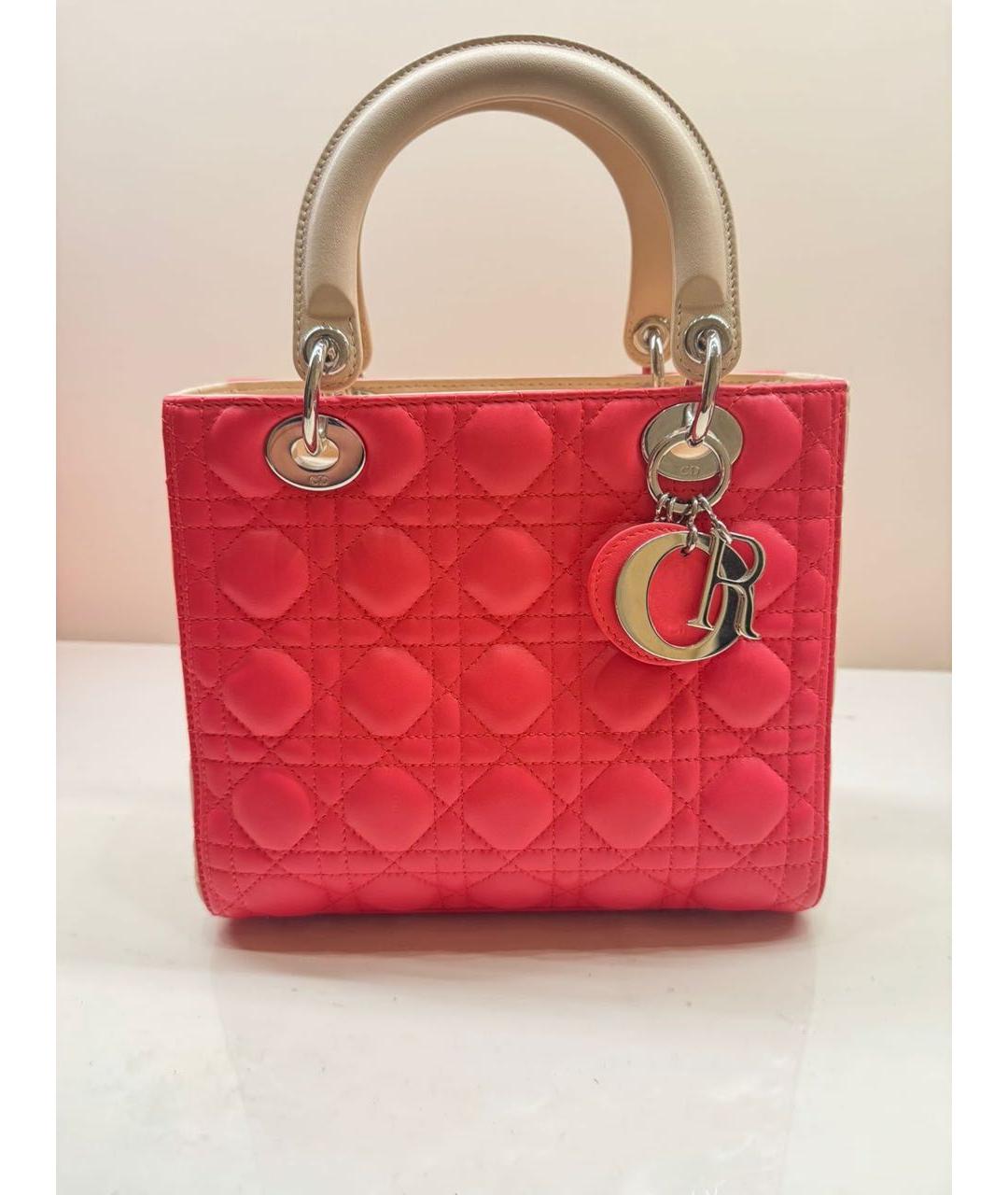 CHRISTIAN DIOR Красная кожаная сумка с короткими ручками, фото 9