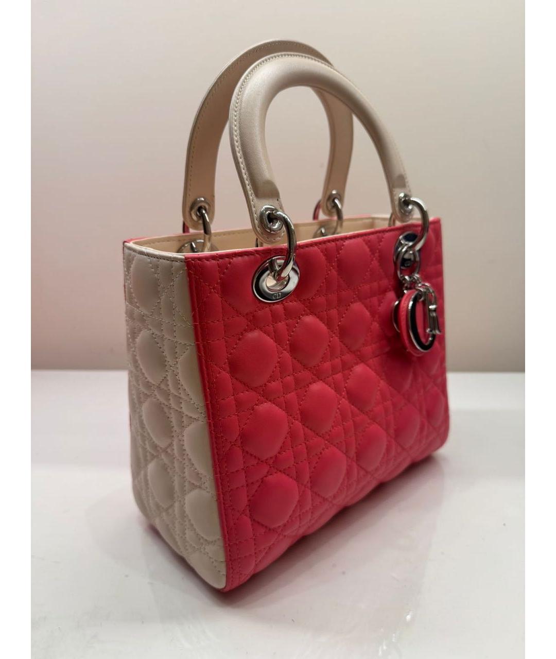 CHRISTIAN DIOR Красная кожаная сумка с короткими ручками, фото 2