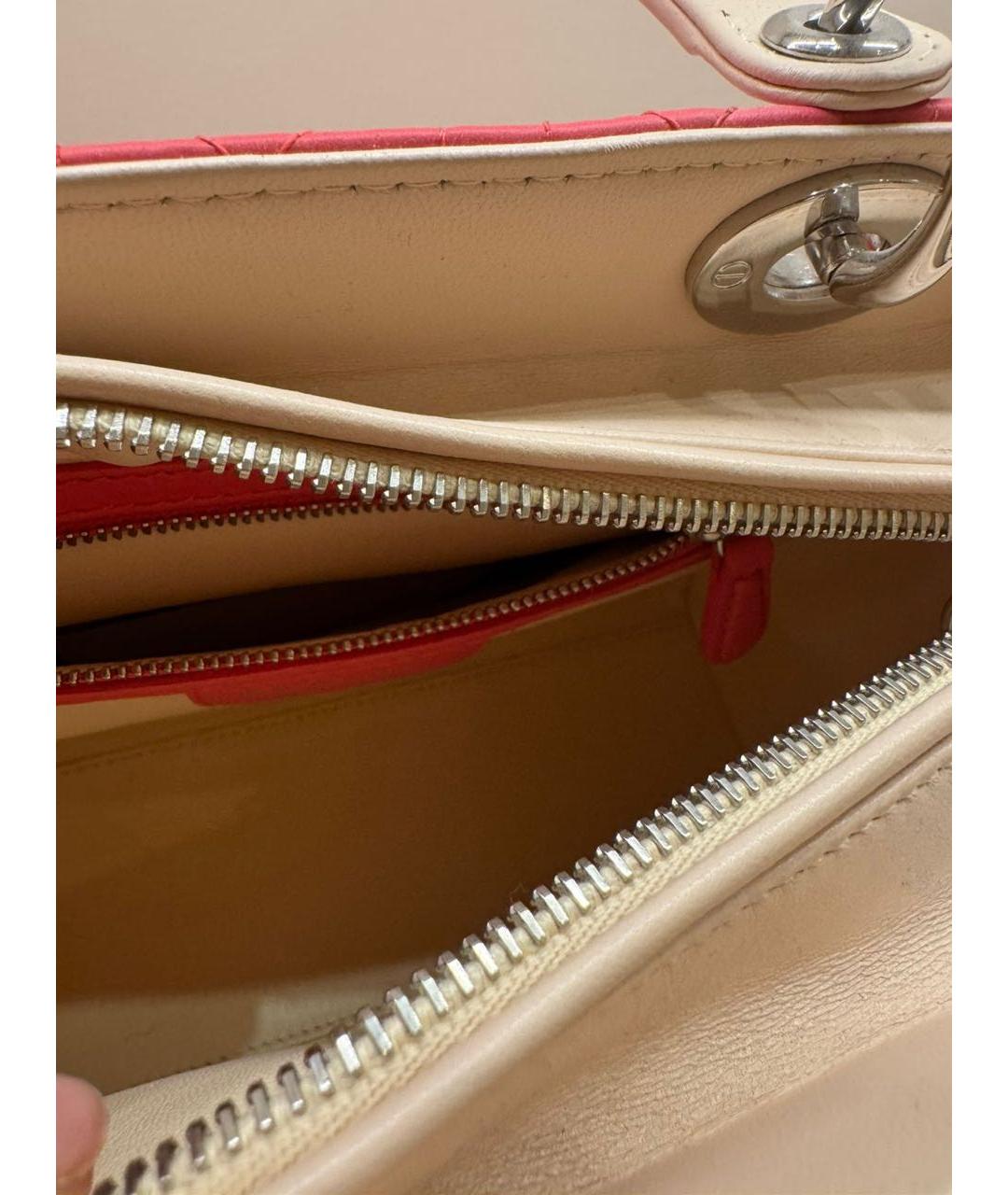 CHRISTIAN DIOR Красная кожаная сумка с короткими ручками, фото 6