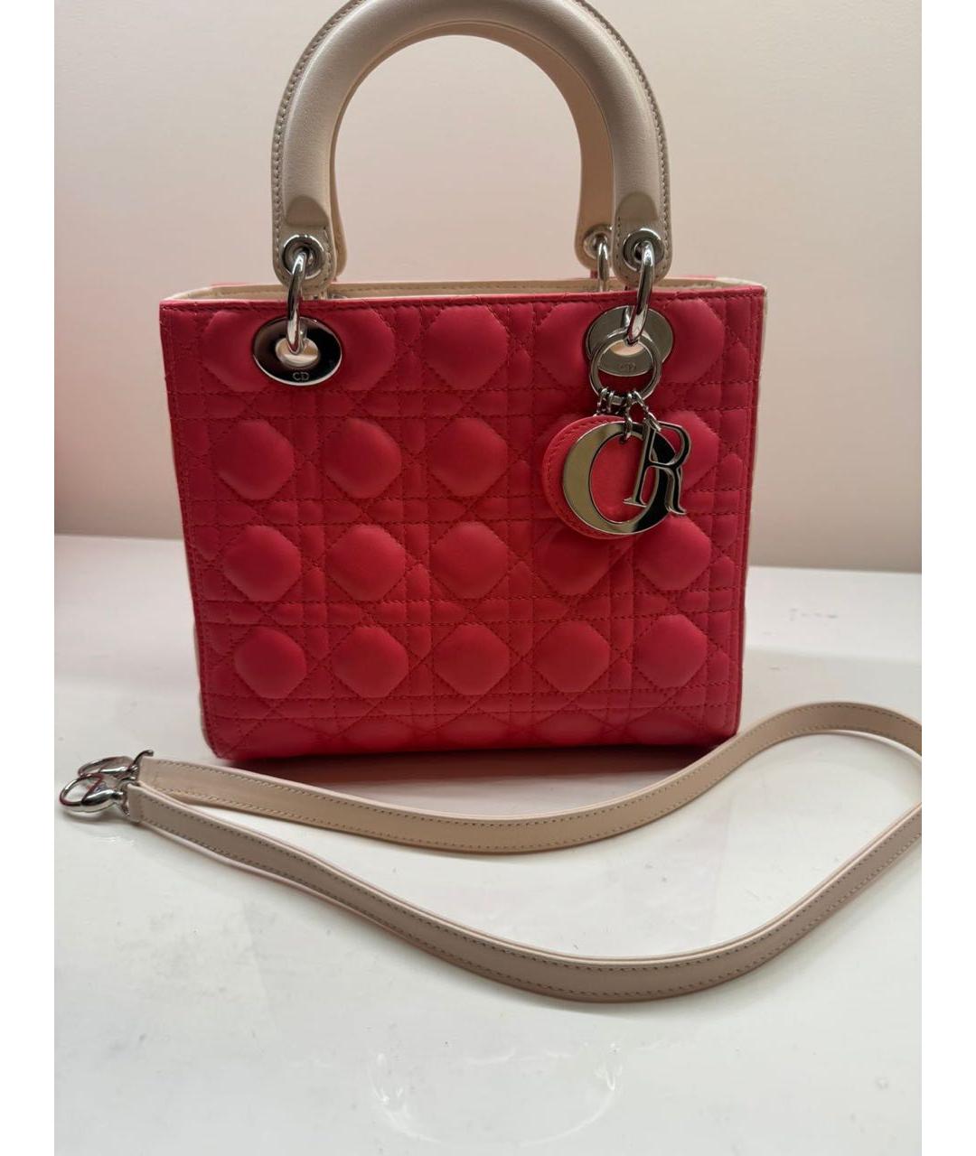 CHRISTIAN DIOR Красная кожаная сумка с короткими ручками, фото 5
