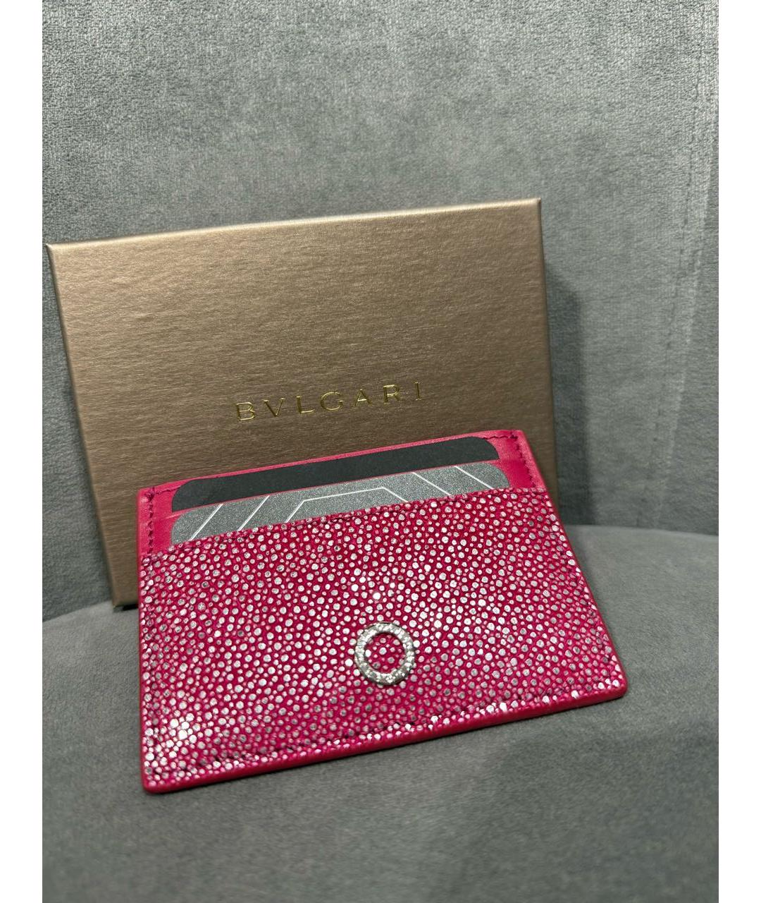 BVLGARI Розовый кожаный кардхолдер, фото 3