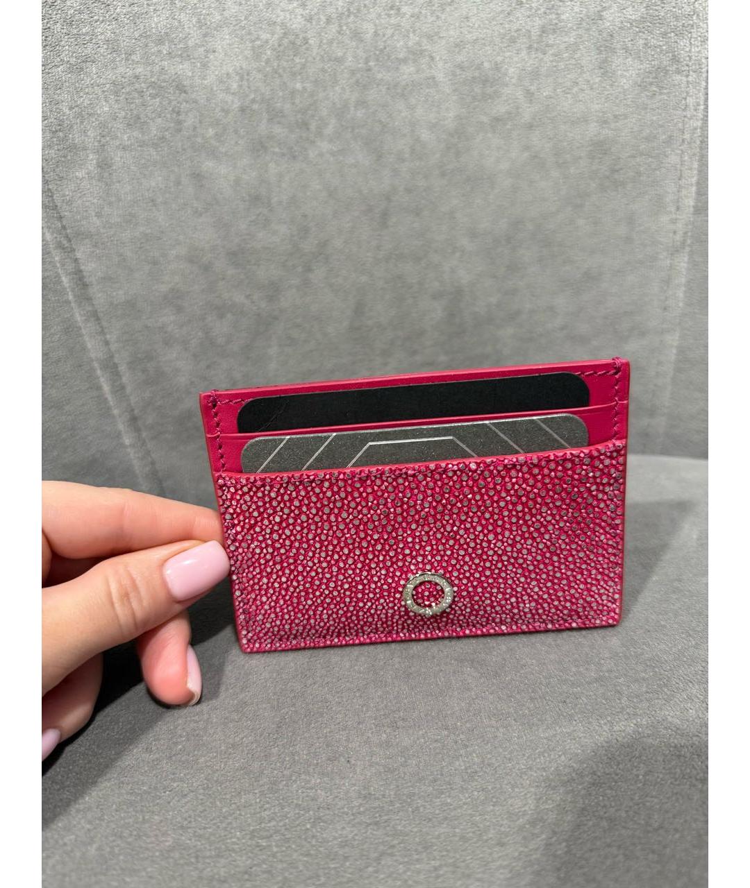 BVLGARI Розовый кожаный кардхолдер, фото 2