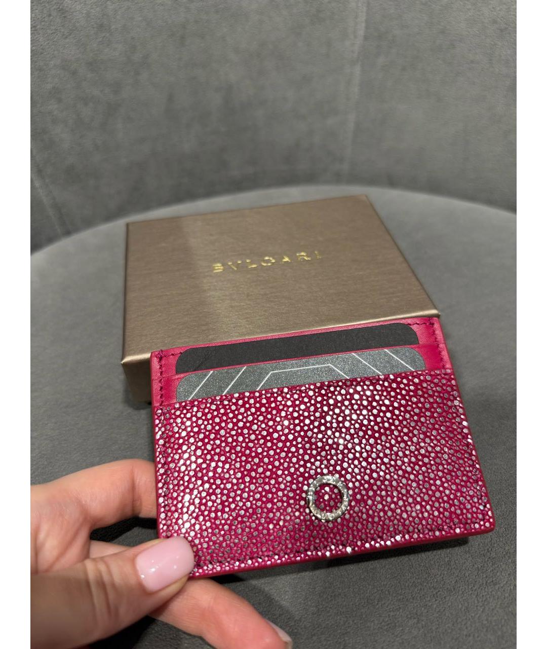 BVLGARI Розовый кожаный кардхолдер, фото 5