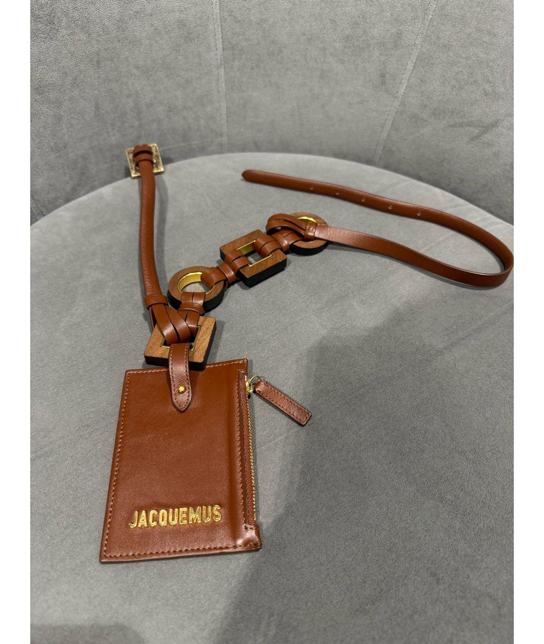 JACQUEMUS Коричневый кожаный ремень, фото 3