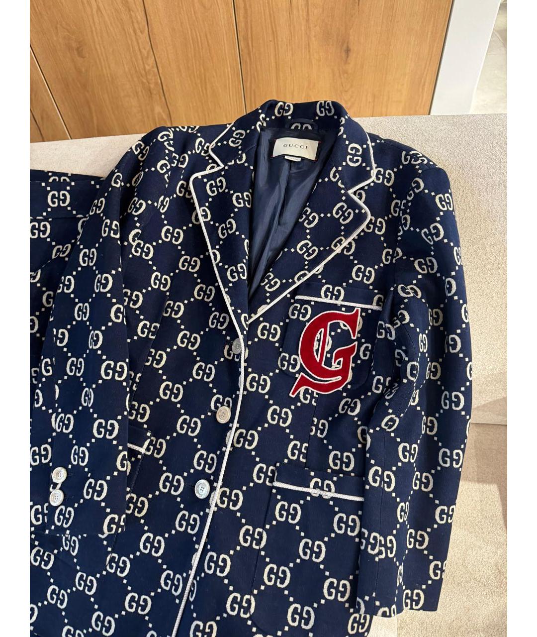 GUCCI Темно-синий хлопковый костюм с брюками, фото 2