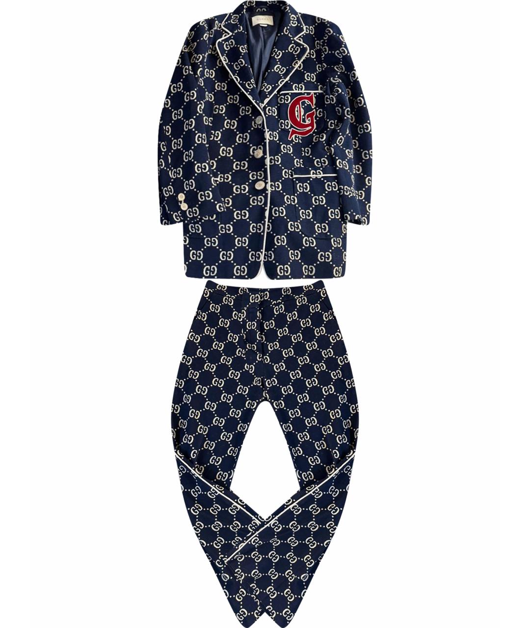 GUCCI Темно-синий хлопковый костюм с брюками, фото 1