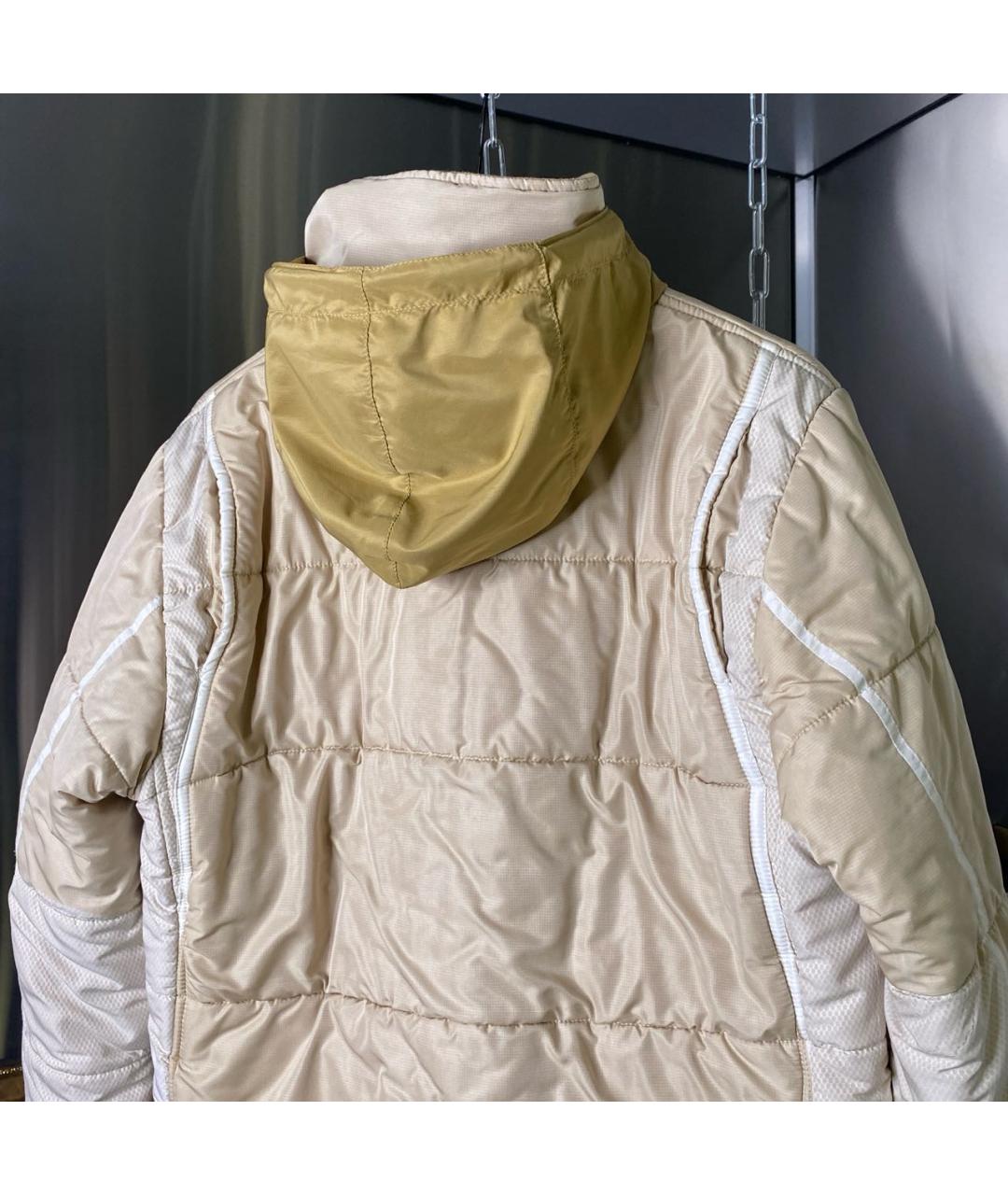 STONE ISLAND Бежевый полиуретановый пуховик, фото 3