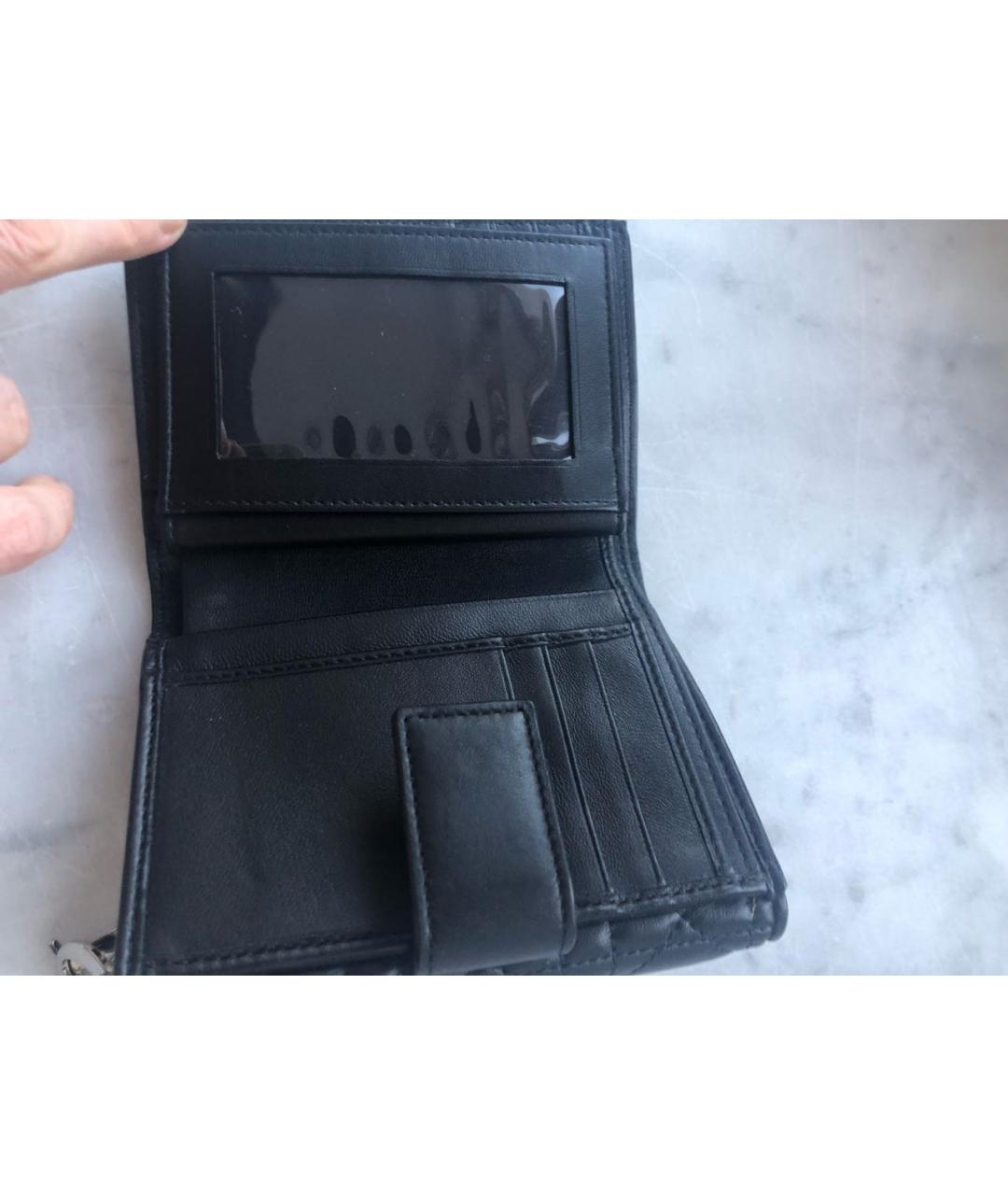 CHRISTIAN DIOR Черный кожаный кошелек, фото 5