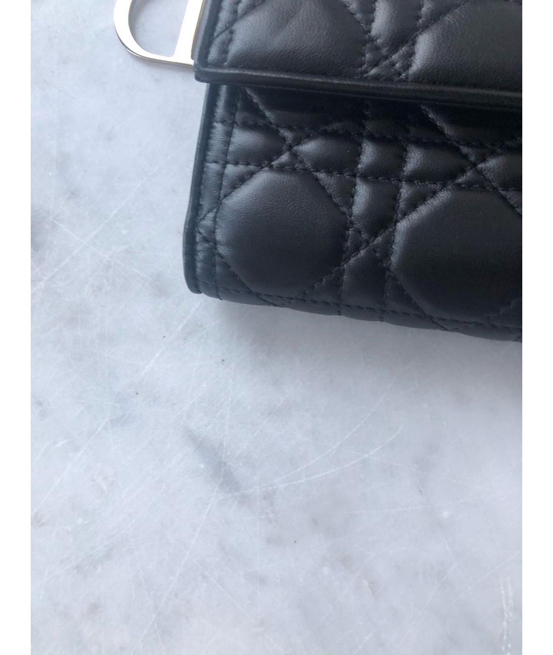 CHRISTIAN DIOR Черный кожаный кошелек, фото 7