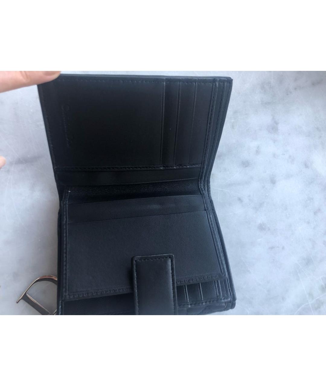 CHRISTIAN DIOR Черный кожаный кошелек, фото 6