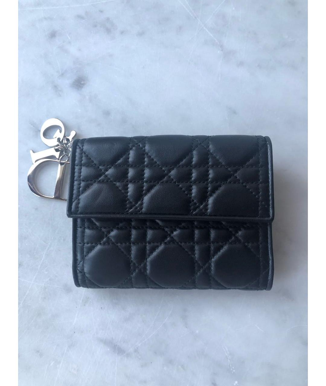 CHRISTIAN DIOR Черный кожаный кошелек, фото 8