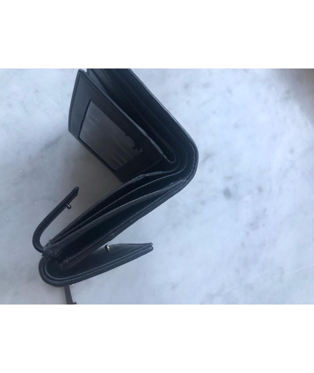 CHRISTIAN DIOR Черный кожаный кошелек, фото 4