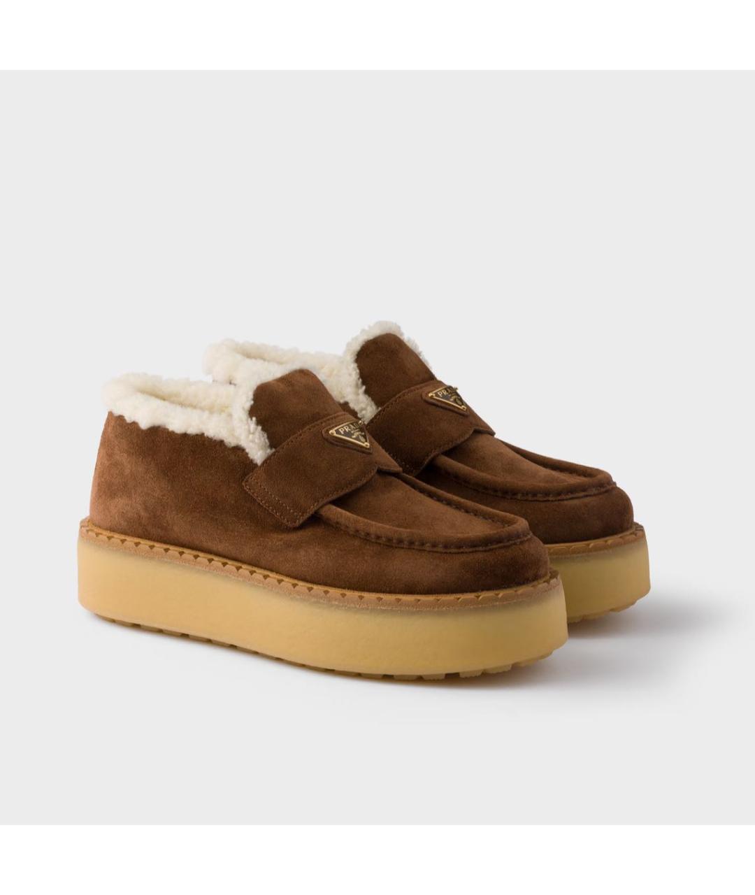 PRADA Коричневые замшевые лоферы, фото 2