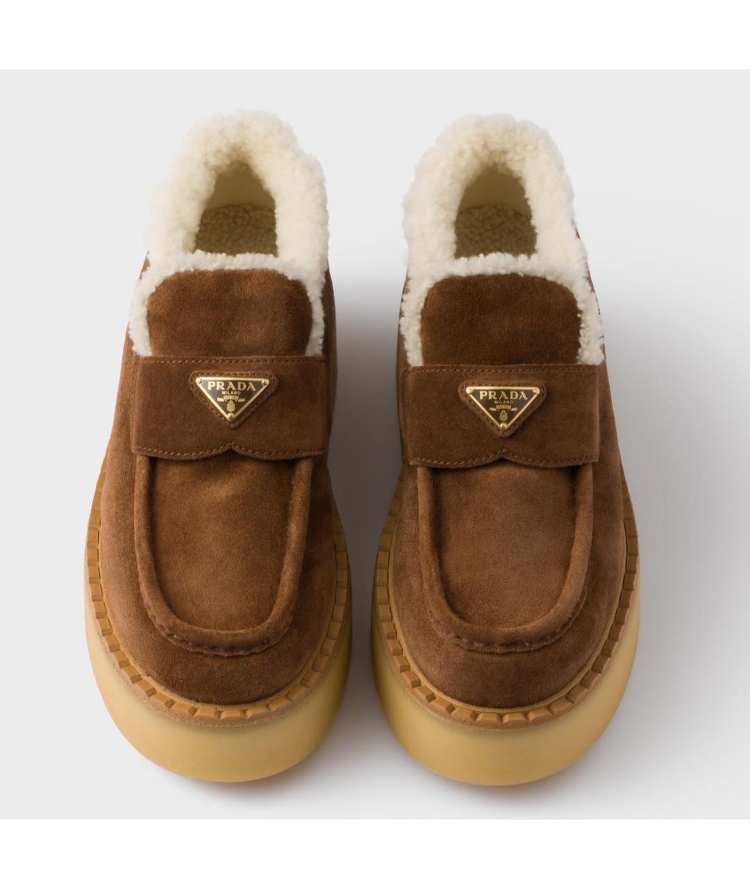 PRADA Коричневые замшевые лоферы, фото 3