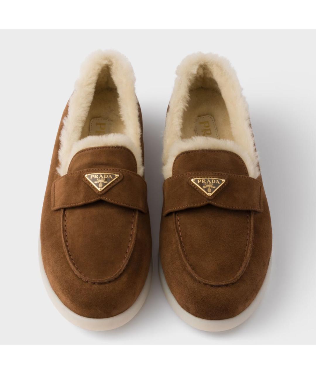 PRADA Коричневые замшевые лоферы, фото 3