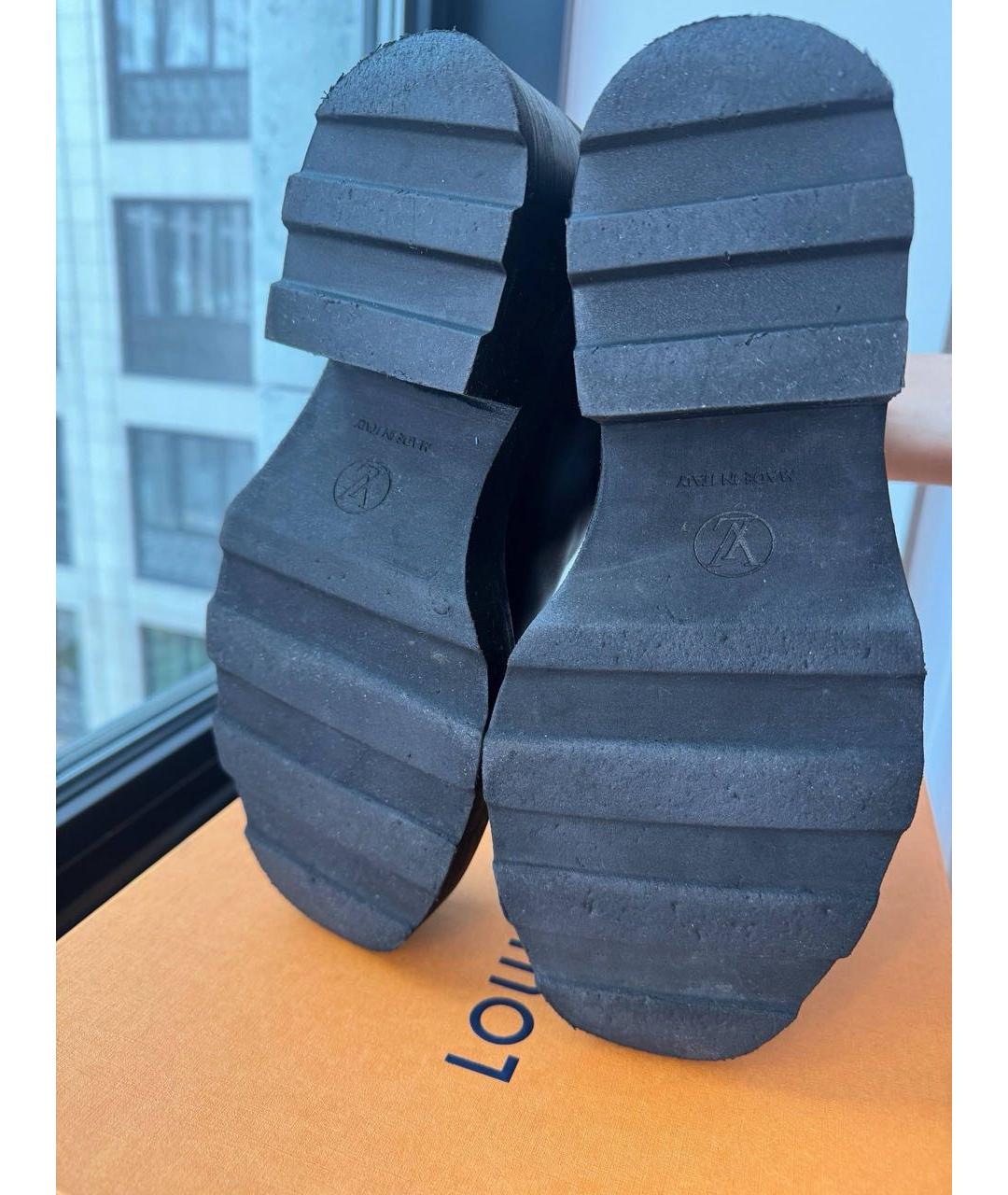 LOUIS VUITTON Черные кожаные ботинки, фото 4