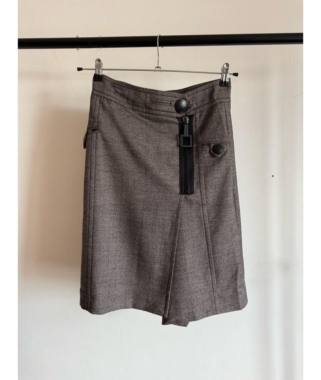 ICEBERG Коричневая шерстяная юбка миди, фото 9