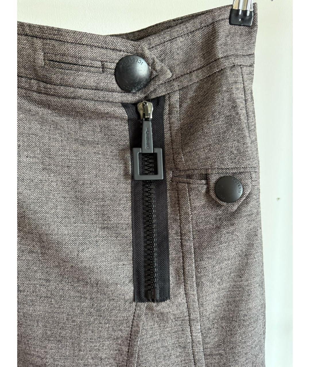 ICEBERG Коричневая шерстяная юбка миди, фото 4