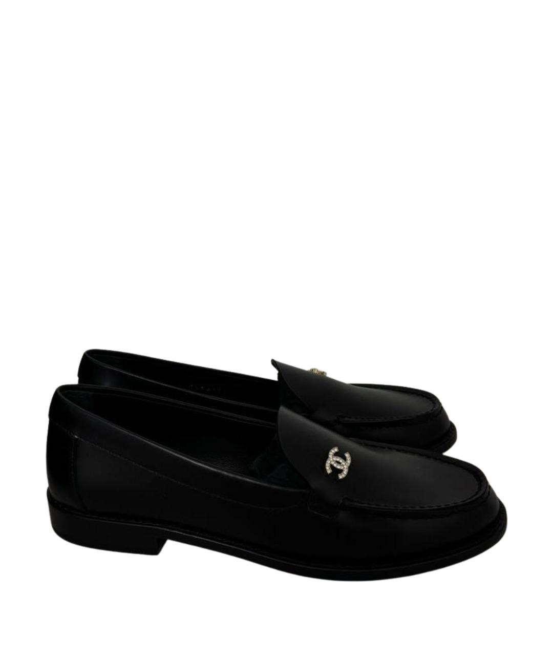 CHANEL Черные кожаные лоферы, фото 1