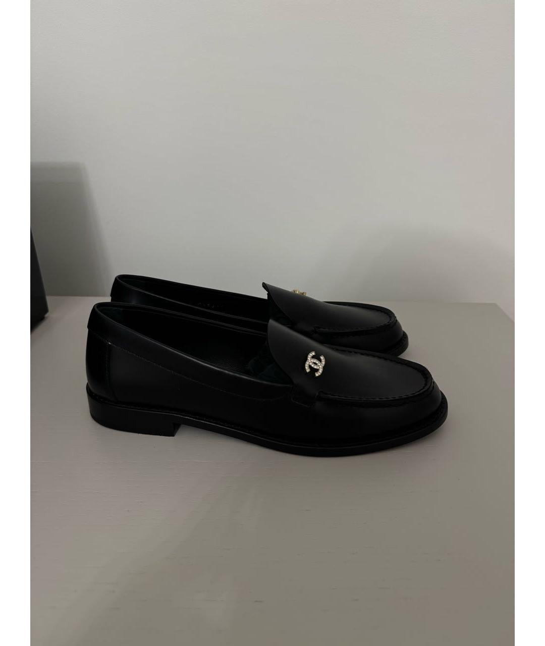 CHANEL Черные кожаные лоферы, фото 6