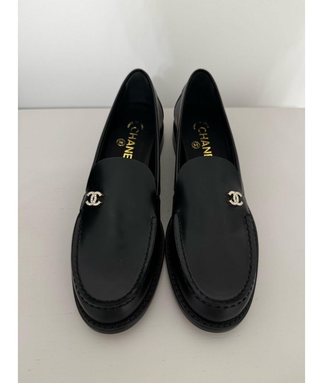 CHANEL Черные кожаные лоферы, фото 2
