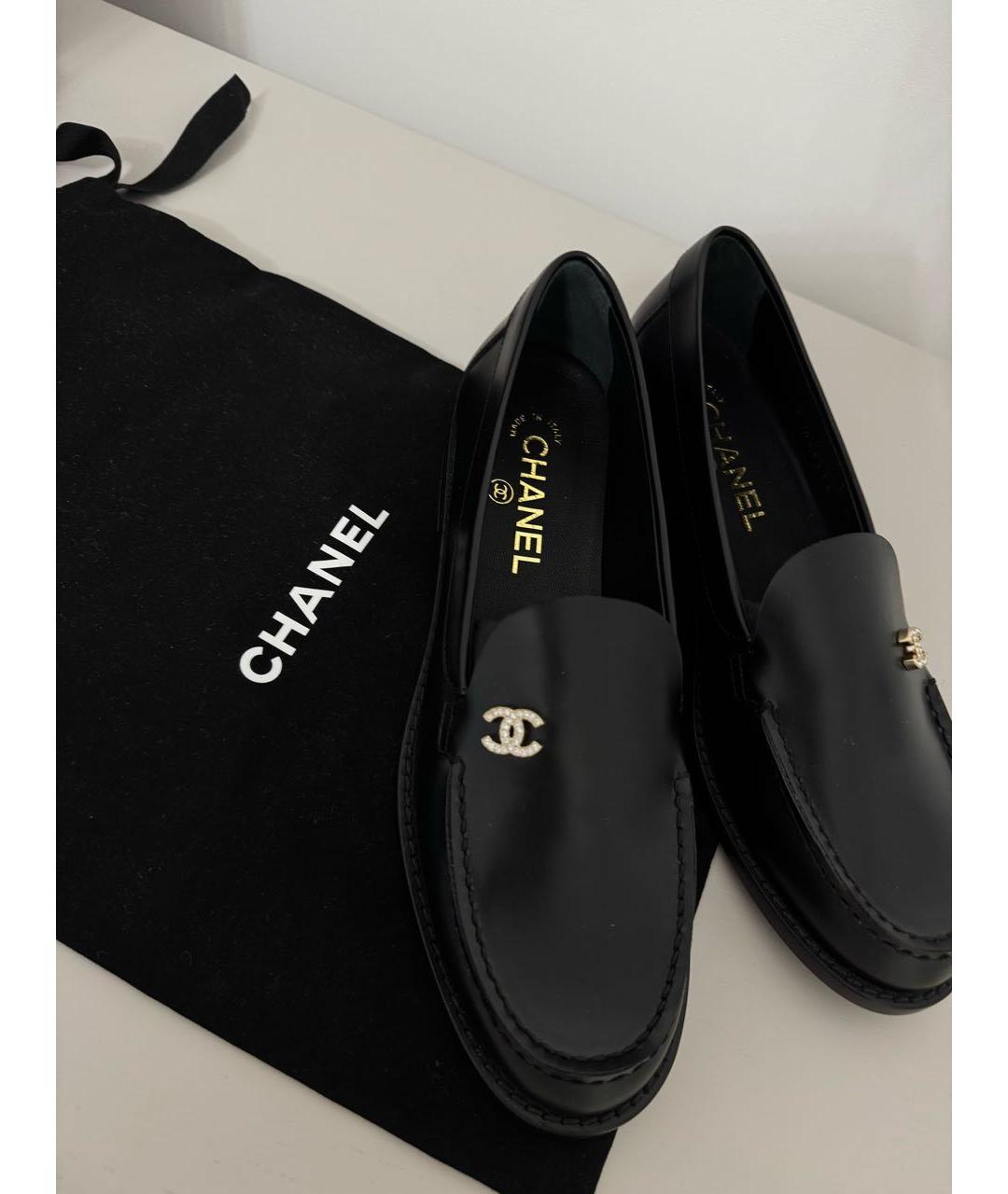 CHANEL Черные кожаные лоферы, фото 5