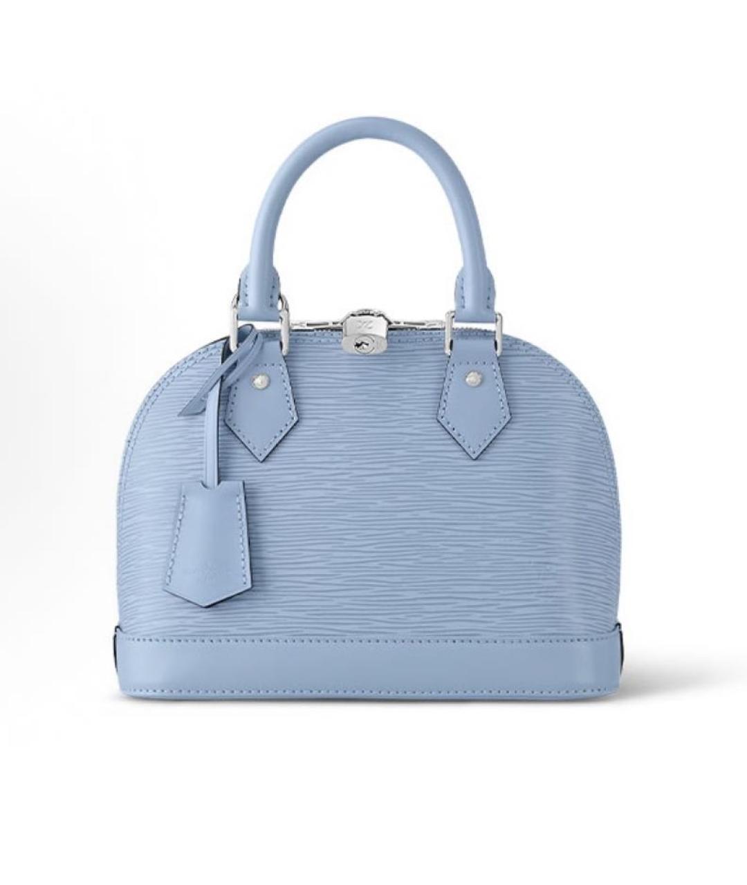 LOUIS VUITTON Голубая кожаная сумка с короткими ручками, фото 7