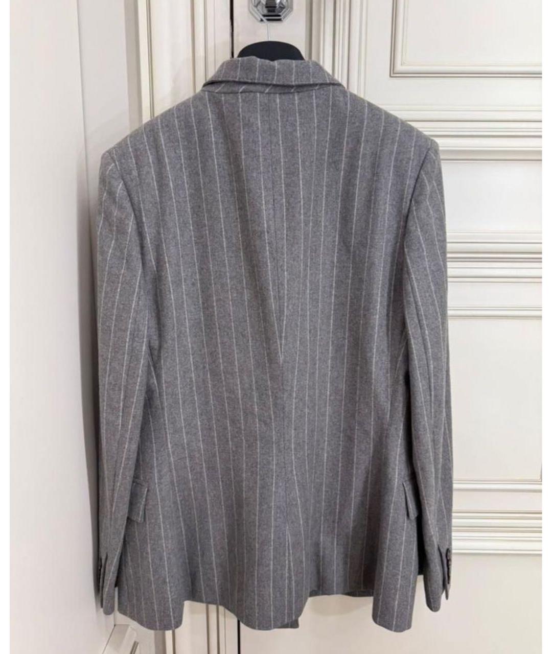 RALPH LAUREN PURPLE LABEL Серый шерстяной жакет/пиджак, фото 4