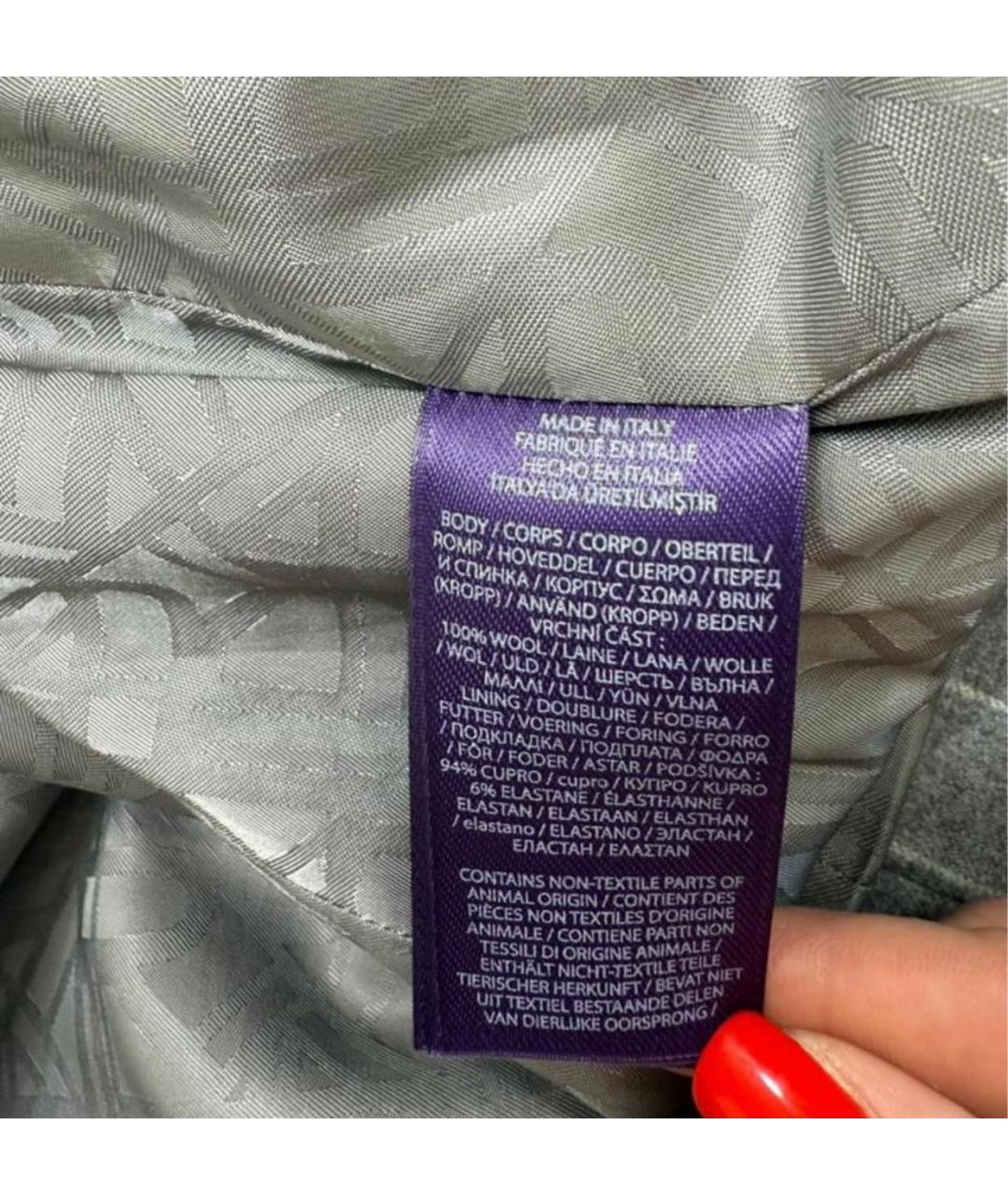 RALPH LAUREN PURPLE LABEL Серый шерстяной жакет/пиджак, фото 6