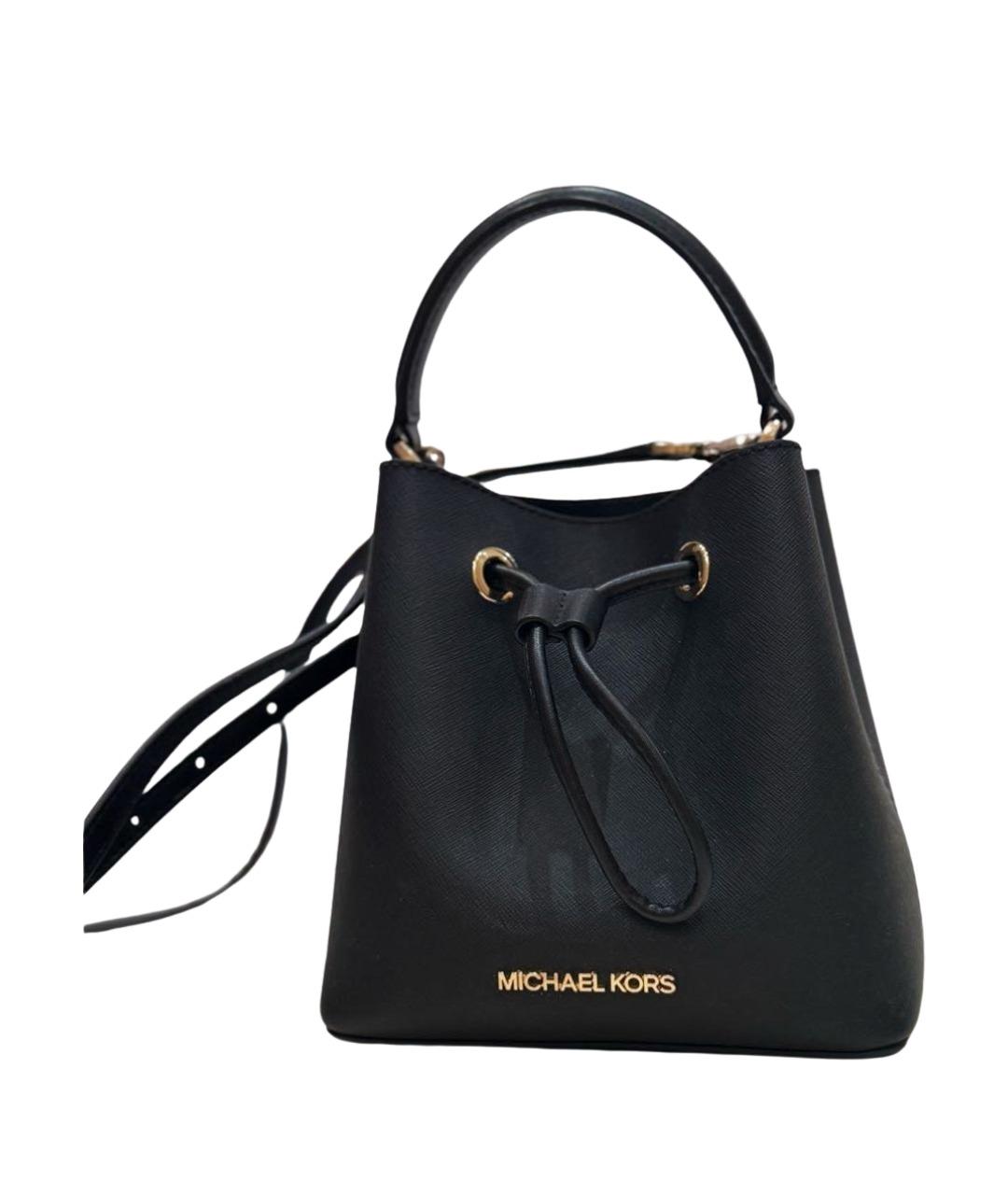 MICHAEL KORS Черная кожаная сумка через плечо, фото 1