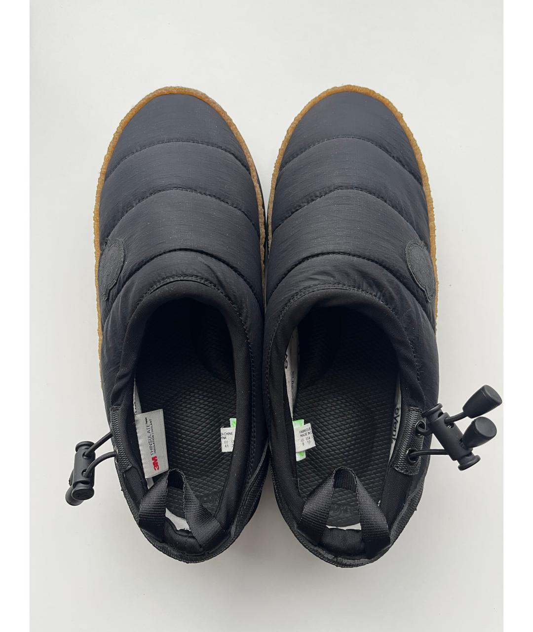 MONCLER Черные синтетические низкие ботинки, фото 3