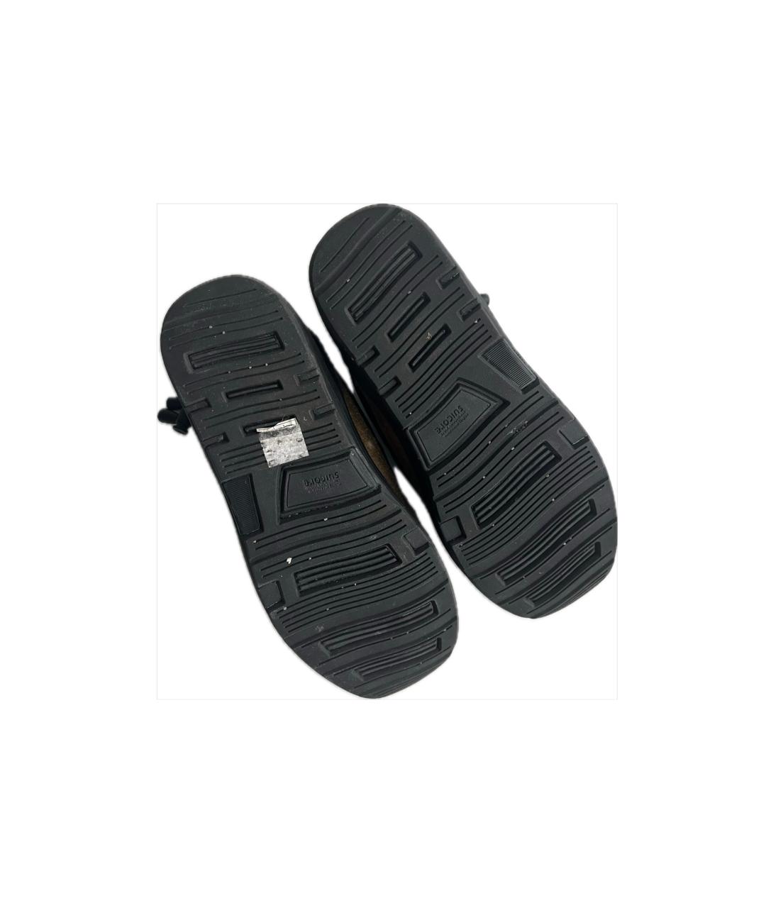 MONCLER Черные синтетические низкие ботинки, фото 5