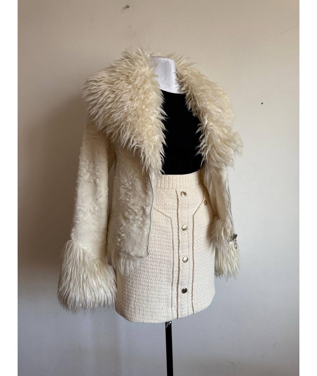 MAJE Бежевая хлопковая юбка мини, фото 2