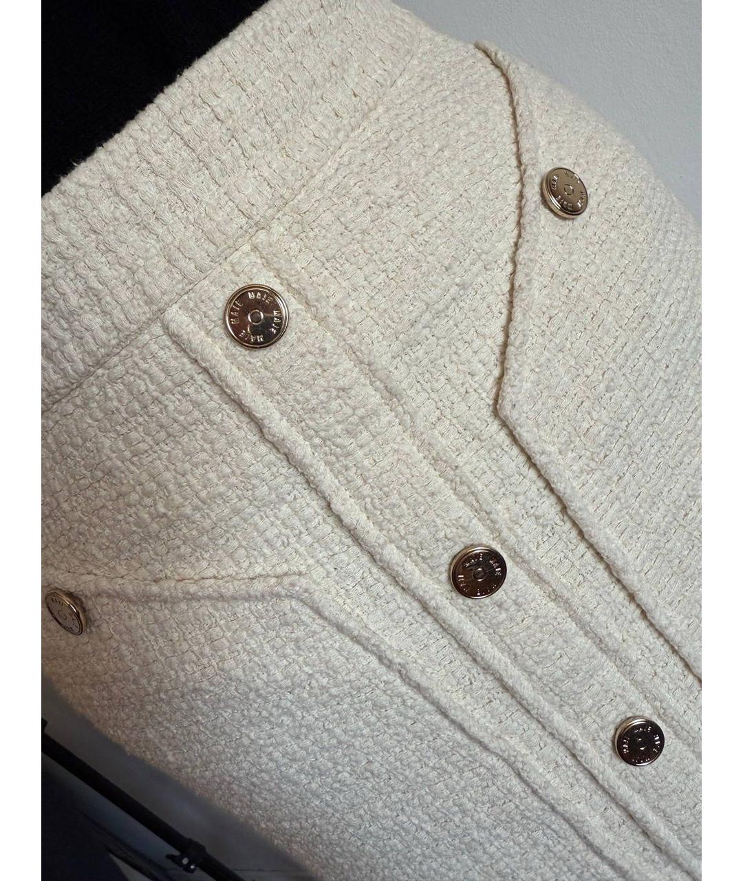 MAJE Бежевая хлопковая юбка мини, фото 6